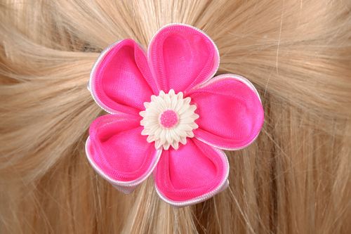 Elástico de cabelo de cor rosa de cetim - MADEheart.com
