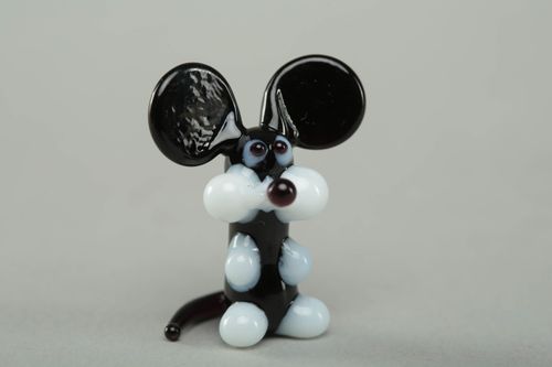 Lampwork Statuette aus Glas Maus - MADEheart.com
