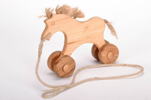 Wooden toy on wheels Horse - MADEheart.com