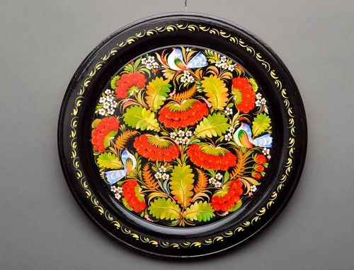 Decorative plate, petrikov painting - MADEheart.com
