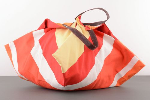 Fabric bag with leather handles - MADEheart.com