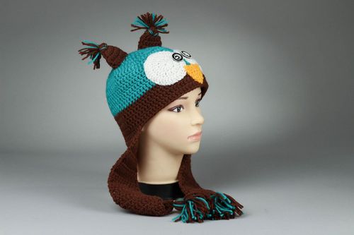 Crochet hat Owl - MADEheart.com