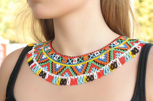 Ethno Collier aus böhmischen Glasperlen - MADEheart.com