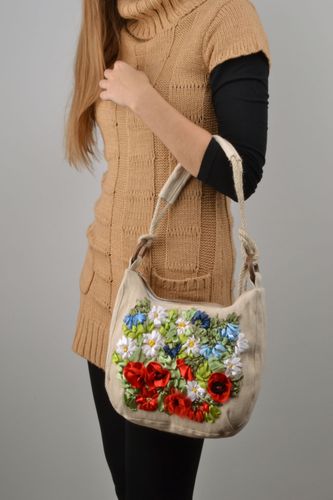 Sac à main en tissu avec broderie - MADEheart.com
