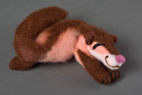 Handmade Strick Kuscheltier Spielzeug für Kleinkinder Geschenk Idee Mungo - MADEheart.com