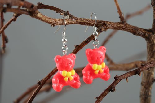 Handmade dangling earrings accessories for kids unusual plastic earrings - MADEheart.com