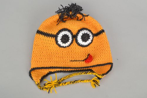 Bonnet tricoté pour enfant orange - MADEheart.com
