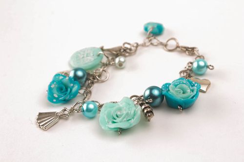 Wrist bracelet Blue Roses - MADEheart.com