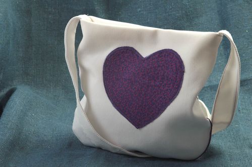 Handmade Damen Umhängetasche Tasche aus Stoff Designer Tasche Weiße Handtasche - MADEheart.com