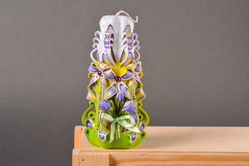 Paraffin Kerze handmade buntes Teelicht Geschenk für Frauen  süße Dekoidee - MADEheart.com