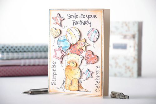 Postcard made of scrap paper - MADEheart.com