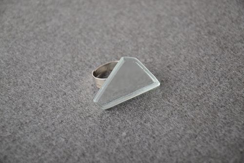 Handmade glass ring unusual glass jewelry designer ring glassware ring  - MADEheart.com