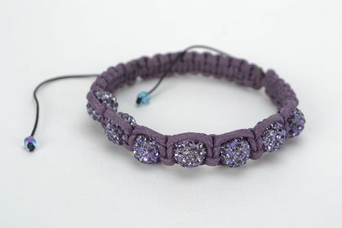 Фиолетовый браслет из бусин  - MADEheart.com