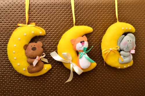 Colgantes decorativos artesanales juguetes de fieltro adornos para pared - MADEheart.com