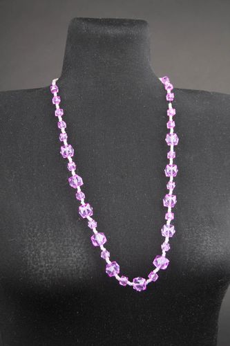 Handmade pink thin jewelry stylish designer necklace beaded elegant necklace - MADEheart.com