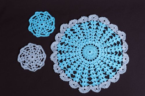 Handmade crochet napkin 7 pieces table setting kitchen design room decor ideas - MADEheart.com
