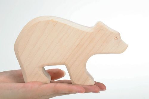 Wooden figurine White bear - MADEheart.com