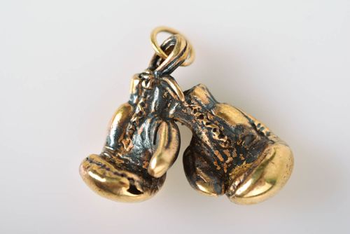 Anhänger aus Bronze Schmuck handgemacht Geschenk für Männer Boxkämpfer - MADEheart.com