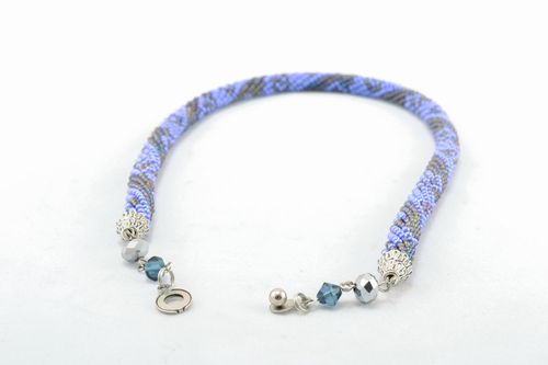Homemade beaded cord necklace Wave - MADEheart.com