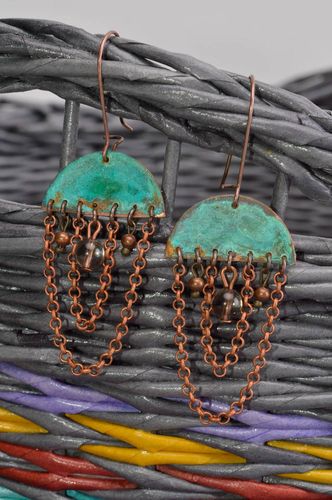 Handmade accessory copper earrings designer earrings unusual gift ideas - MADEheart.com