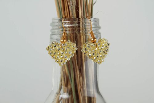 Small handmade beaded earrings fashion accessories cool jewelry designs - MADEheart.com
