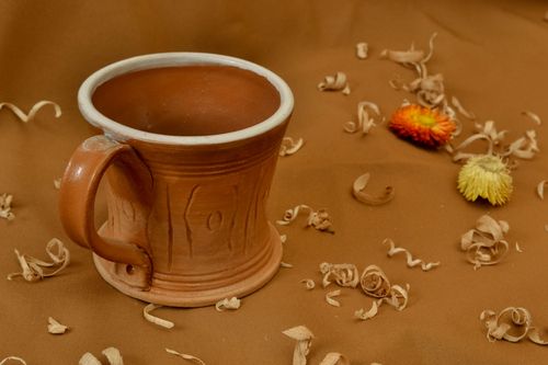 Tasse originale de céramique faite main technique de cuisson au lait - MADEheart.com