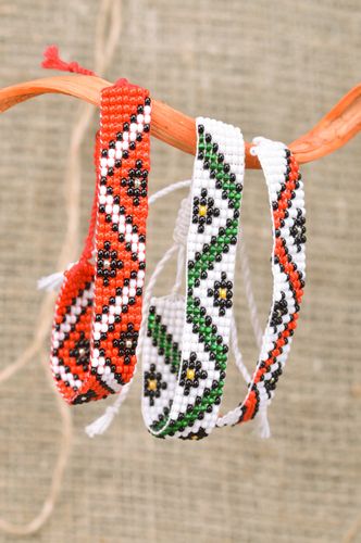 Juego de pulseras de abalorios originales para mujeres hechas a mano 3 piezas - MADEheart.com