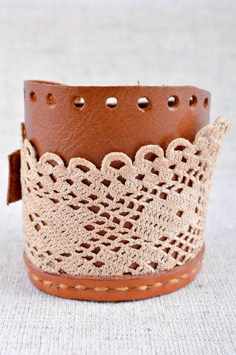 Unusual handmade leather bracelet lace bracelet design fashion trends buy a gift - MADEheart.com