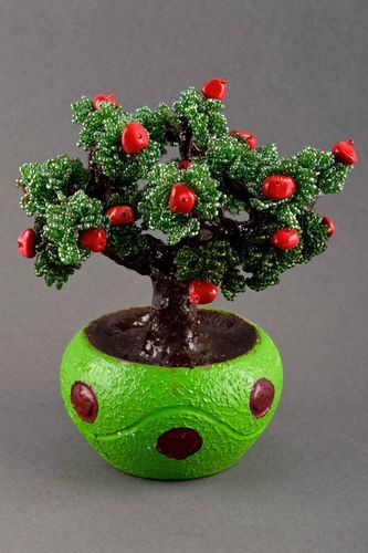 Дерево из бисера статуэтка ручной работы искусственное дерево с плодами - MADEheart.com