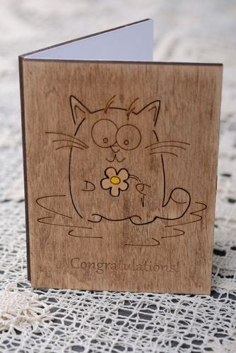 Beautiful greeting card with laser engraving - MADEheart.com