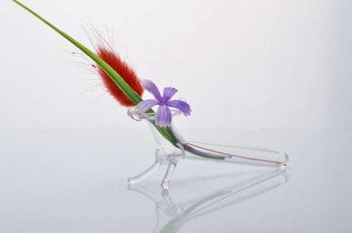 Florero de cristal artesanal pintado elemento decorativo regalo original - MADEheart.com