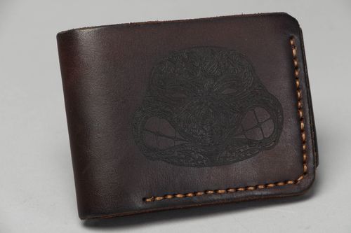Mens genuine leather wallet Ninja Turtle - MADEheart.com