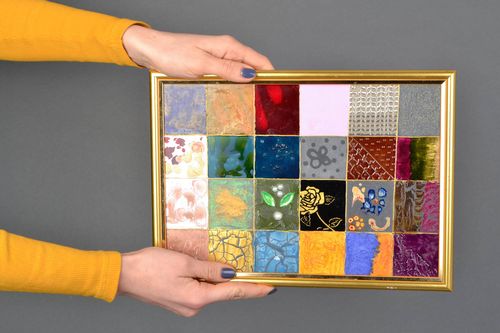 Tableau décoratif sur verre peint à la main décoration originale faite main - MADEheart.com