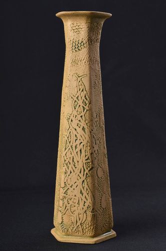 9 inch ceramic beige tall floor vase for home vase décor 0,59 lb - MADEheart.com