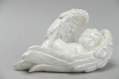 Белая статуэтка в виде ангела на стол из алебастра - MADEheart.com