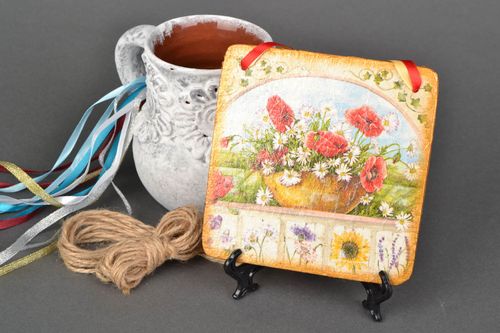Pannello decorativo fatto a mano decorazione murale realizzato con decoupage - MADEheart.com