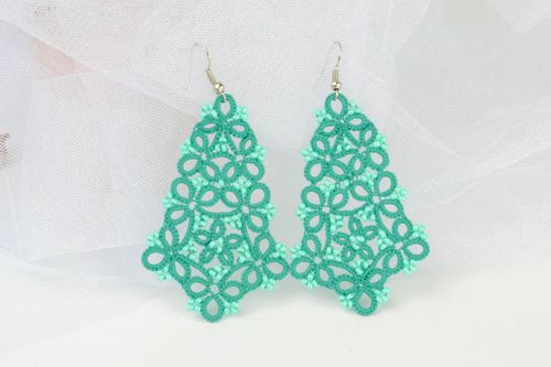 Lace blue earrings - MADEheart.com