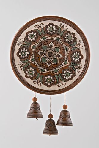 Ukrainian ceramic plate with bells - MADEheart.com