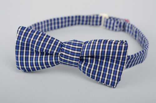 Nœud papillon fait main à nouer soi-même avec dessin à carreaux - MADEheart.com