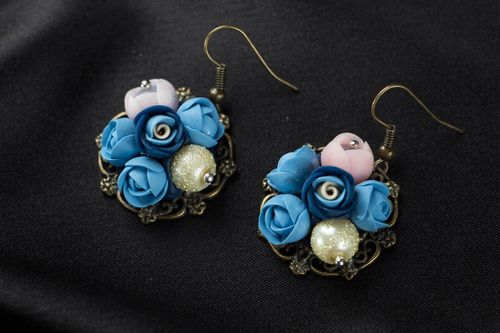 Blaue Blumen Ohrringe - MADEheart.com