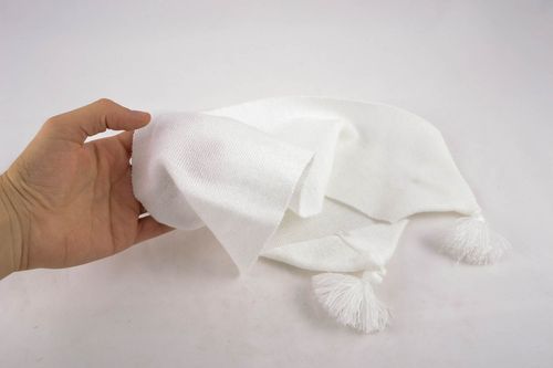 Écharpe blanche pour bébé chaude faite main - MADEheart.com