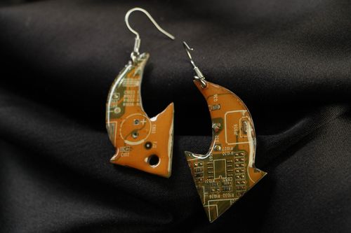 Unusual metal earrings in steampunk style Arrows - MADEheart.com