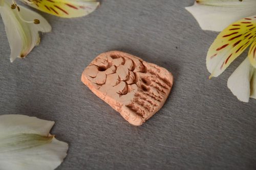 Unusual beautiful handmade clay blank pendant DIY jewelry - MADEheart.com