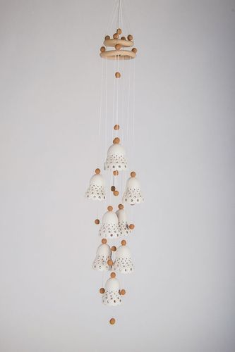 Ceramic bells with beads - MADEheart.com