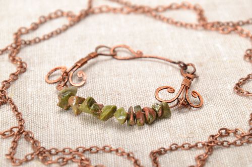 Kupfer Armband mit echtem Stein - MADEheart.com