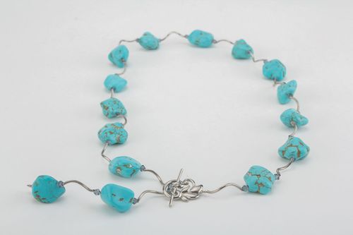 Unusual turquoise necklace - MADEheart.com