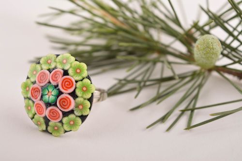 Handmade clay ring designer clay accessory unusual gift for women clay jewelry - MADEheart.com