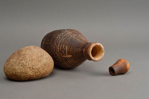 Garrafa de cerámica hecha a mano de barro decoración de casa regalo original  - MADEheart.com