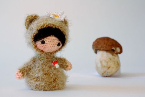 Knitted toy Girl-Mouse - MADEheart.com