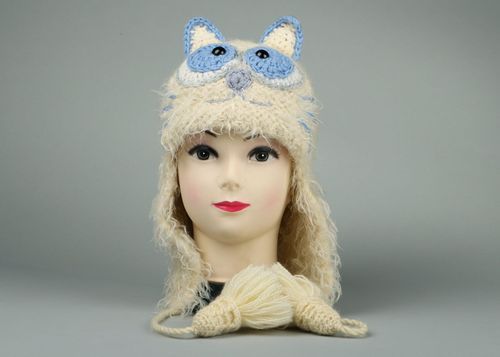 Chapéu de malha de lã misturado gato - MADEheart.com